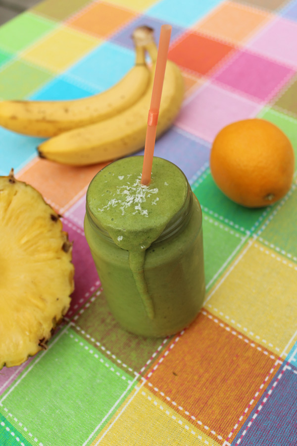 Banana Orange Pineapple Green Smoothie